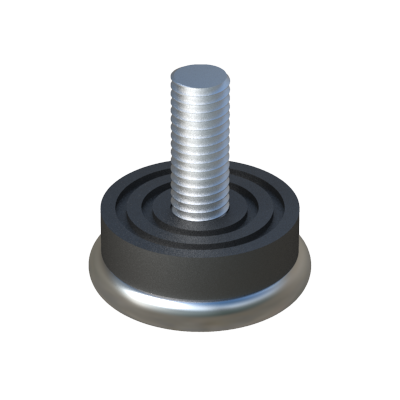 The AKAAH adjustable feet have a nickeled steel base (NS) or a stainless steel base A2 (SS) , if necessary. The plastique base is made of PVC, and the screw is made of zinc coated steel (ZCS).