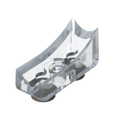 Discret saddle foot, elegant and durable design offers the following features:<br><br> 

* <i> Available in clear and black color.<br> 
* <i> Made of transparent polycarbonate (PC) material, and in black polyamide 6 (PA6). <br>
* <i> Available with or without felt.<br>
* <i> Suitable for 10mm round tube up to 25mm. <br>
* <i> Ideal for designer chairs.<br>