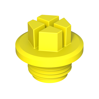 Threaded plugs that effectively protect internal threads in hydraulic and pneumatic equipment during coating processes or transport. They resist high temperature applications (up to 80°C). Some references can be supplied with an O-ring upon request, please contact us.