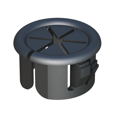 The split design of this open-close bushing allows side entry and encirclement of pre-assembled harnesses, capillary tubes or other assemblies.