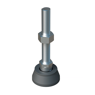 Heavy duty adjustable foot with tilting base