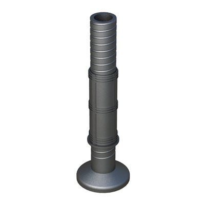 Adjustable foot for round tubes