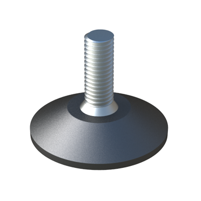 Our adjustable foot has a decorative round base.