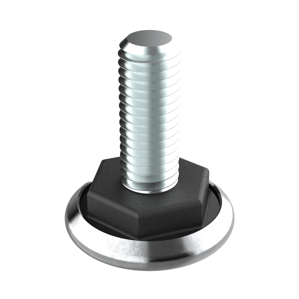 Adjustable foot with or without steel base