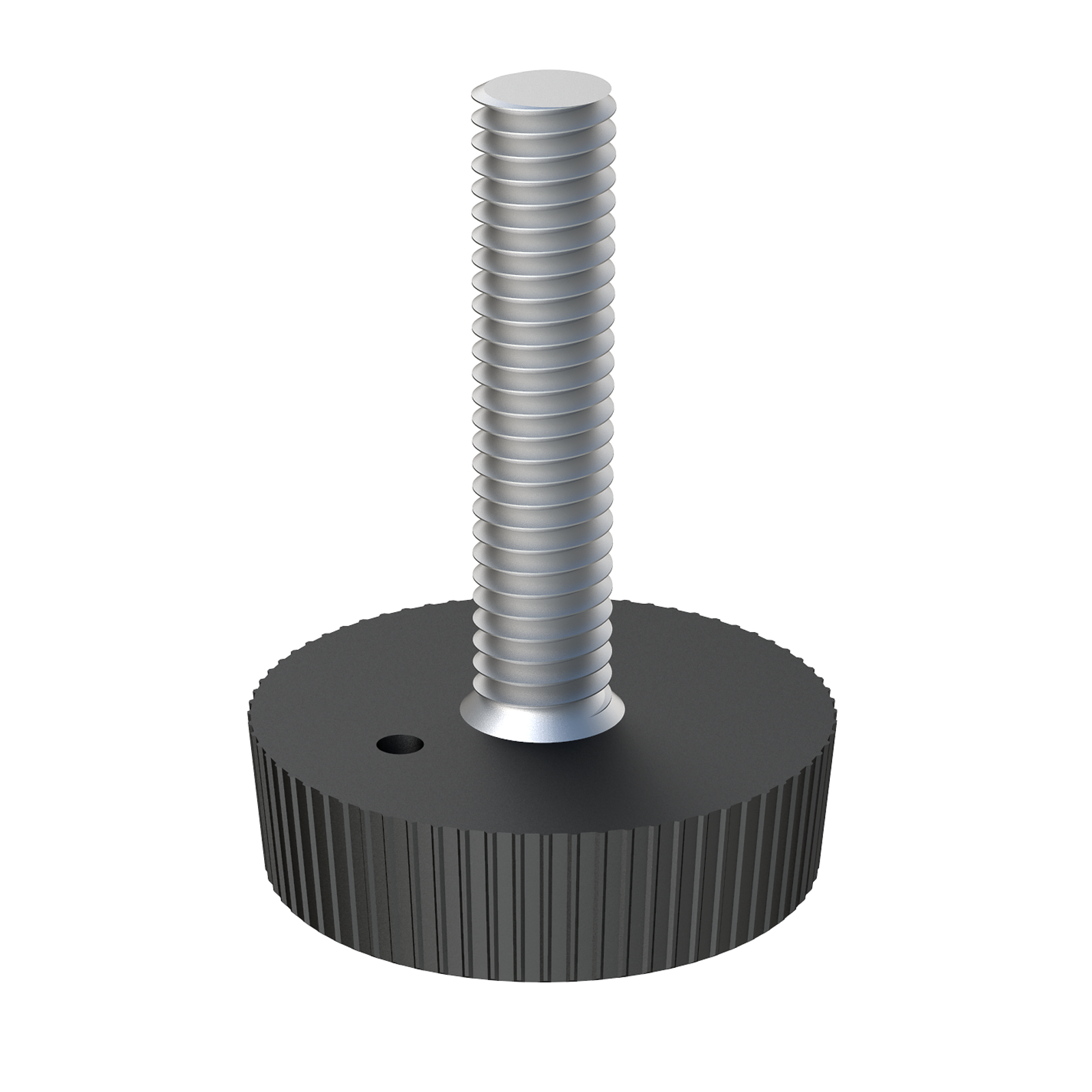 Our adjustable foot has a knurled base for easier handling.
