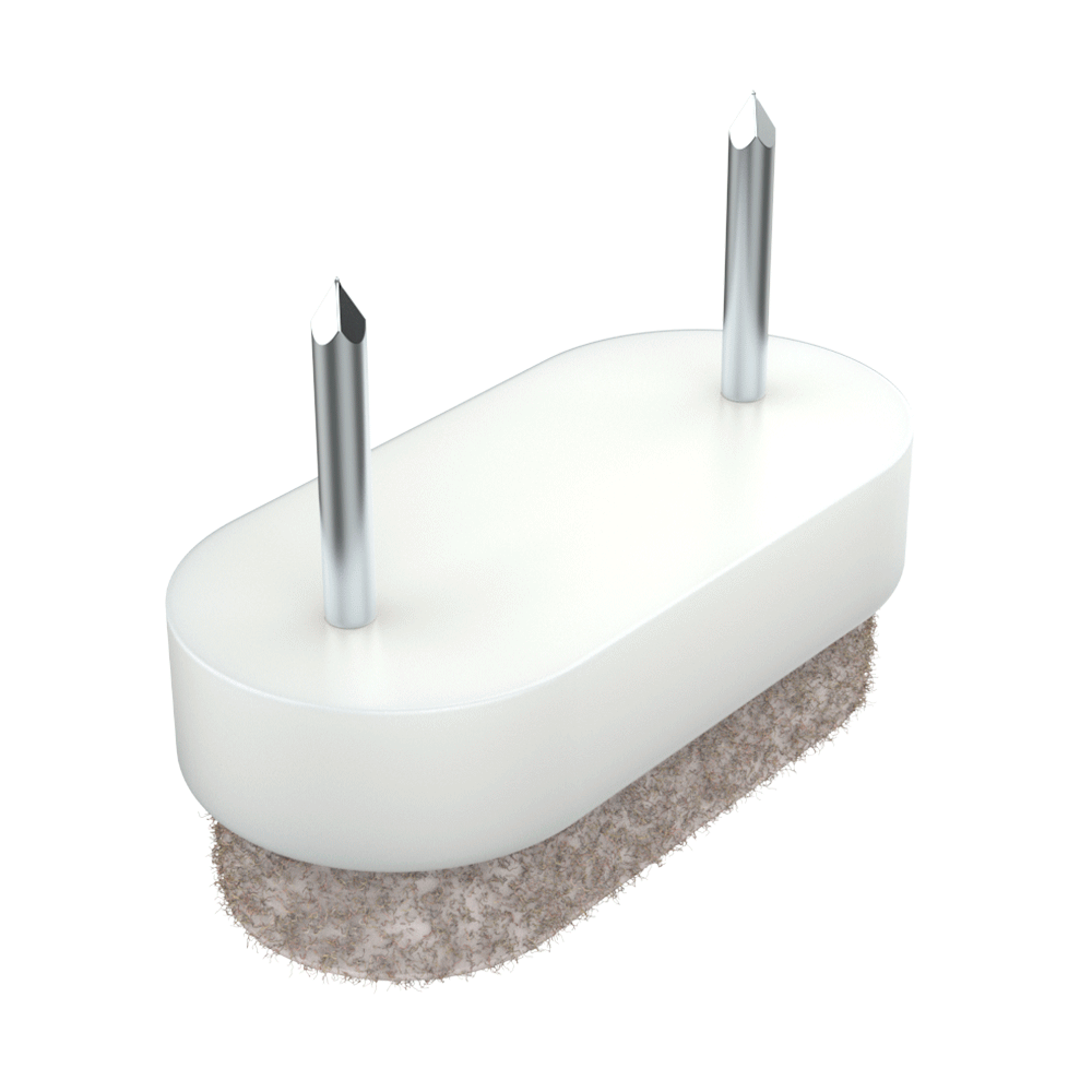 Our LQSFW round glide with nail and felt is suitable for its application on chair legs and stools to protect the most delicate surfaces. The felt is made with premium wool, which absorbs the noise produced by the movement, and the plastic body is made of polystyrene.<br>
<br>
The possibility of manufacturing special colors on demand is offered.