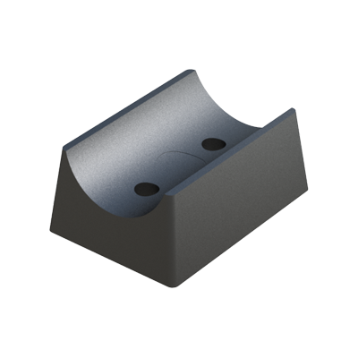 Our saddle foot has been designed for round tubes. The part has 2 holes to permit a screw fixing system.
