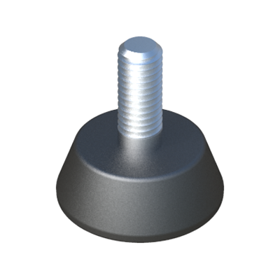 Adjustable foot with tapped round base