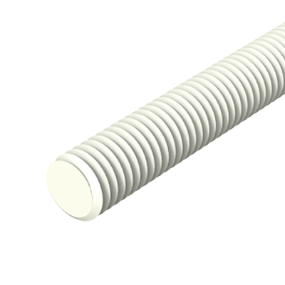 Our nylon threaded rods (similar DIN 975 rods) provide excellent resistance against chemicals (see table of properties). It is a material with a high level of dielectric strength, it does not rust and prevents damage due to breaking strength during mechanical stress. They are also available in PVC (UNC/UNF threads).