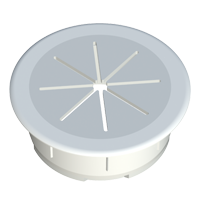 Our cable organizer is fits for 60mm / 80mm diameter drill and suitable for tables, wood paneling, cabinets, screens, etc. The grommets include 2 pieces that are assembled after the injection. The ring is made of ABS and the inside grommet is made of TPE, thus providing resistance for assembly and flexibility inside (rubbery touch).