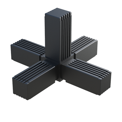 5 tubes A connector with a cavity for metal core THCAA