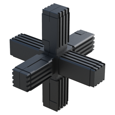 6 tubes B connector with a cavity for metal core THCBA