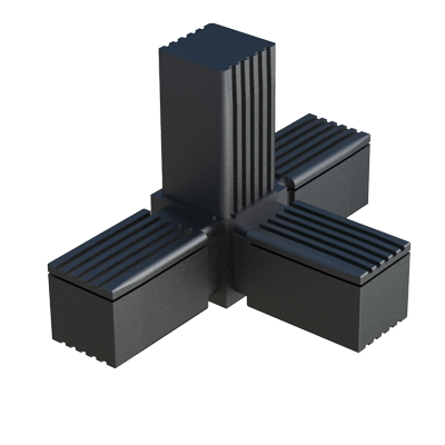 4 tubes C connector with a cavity for metal core THCCA