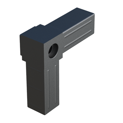 2 tubes elbow connector with a thru-hole and visible union THCLY